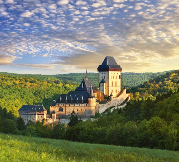 Charles Bridge view during a day trip in Prague, Czech Republic.