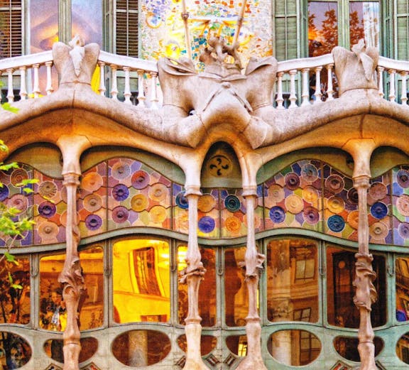 Gaudi's Sagrada Familia in Barcelona with intricate architectural details.