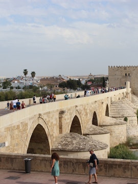 Roman Bridge in Cordoba, Spain, spanning the Guadalquivir River.