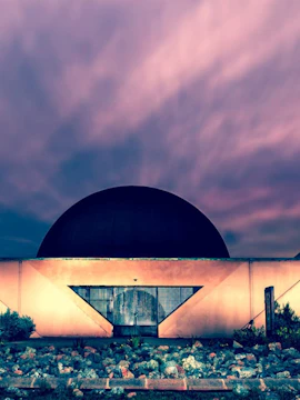 Mallorca Planetarium dome with stargazing equipment in Mallorca, Spain.