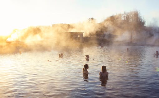 Secret Lagoon Goethermal Bath with Northern Lights & Dinner