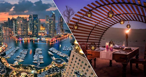 Dhow Cruise Marina + VIP Majlis Safari Combo