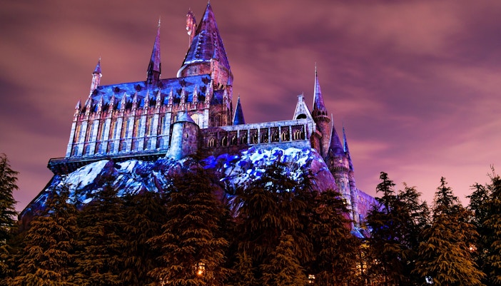 Nighttime Lights at Hogwarts Castle