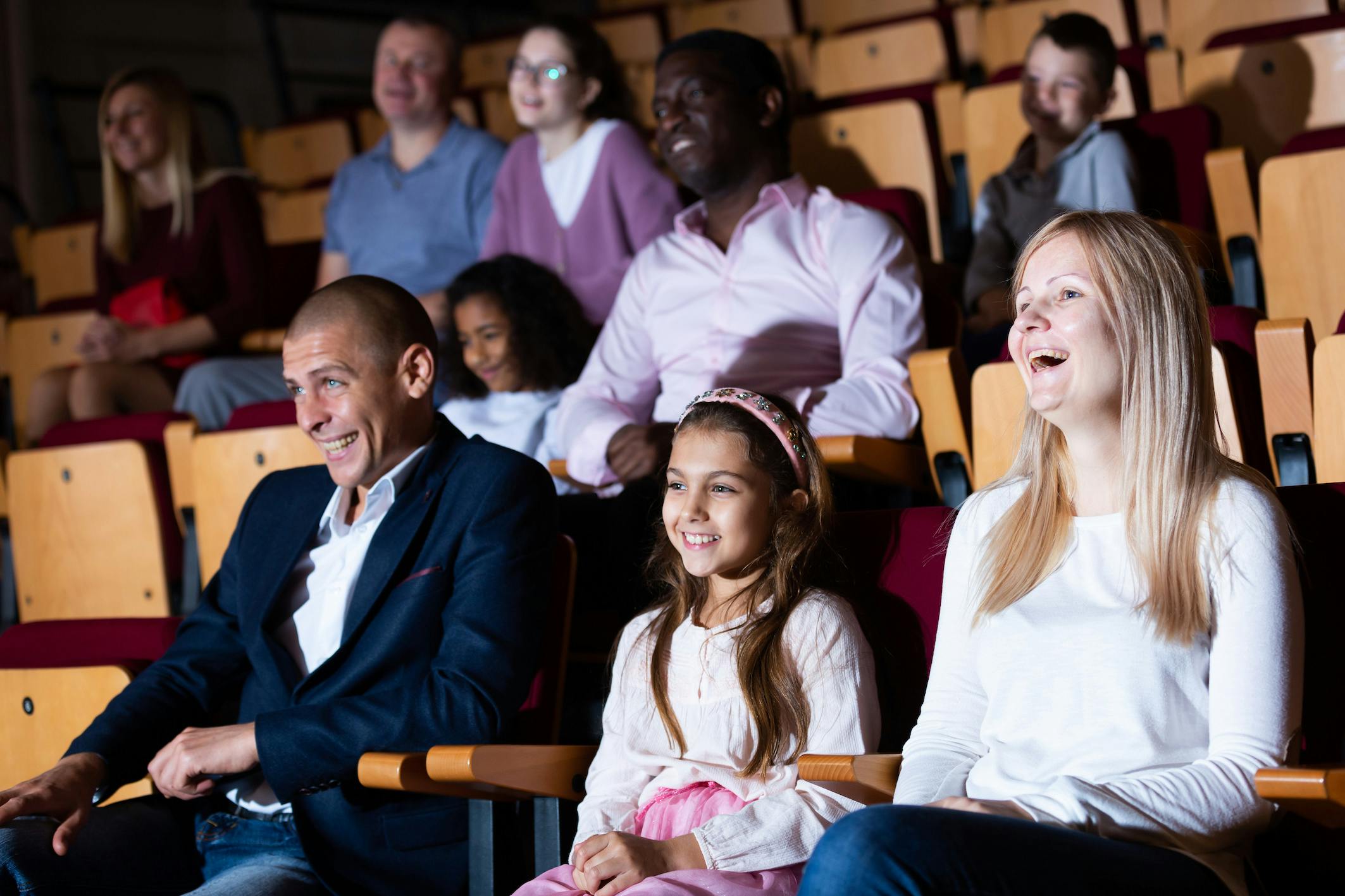 family at a theatre