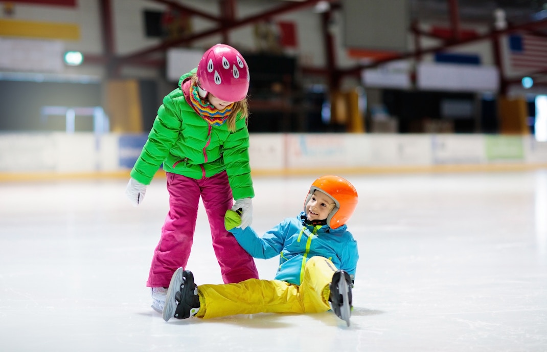 Child in Indoor ice skating rink
