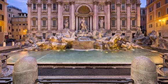 rome in january-trevi fountain