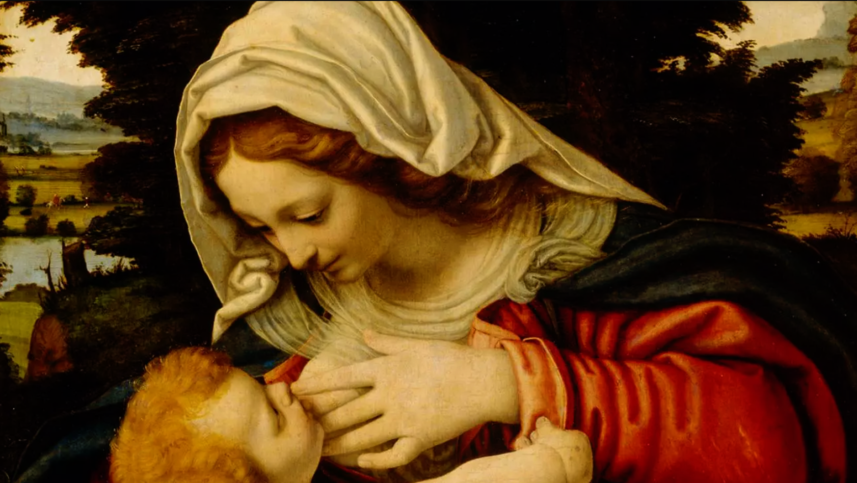 Louvre Virgin Green Cushion