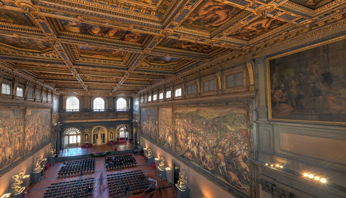 Salone dei Cinquecento interior, Palazzo Vecchio, Florence, Italy.