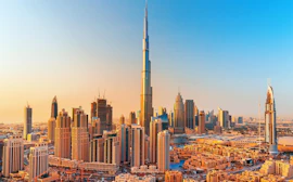 Burj Khalifa vid solnedgången