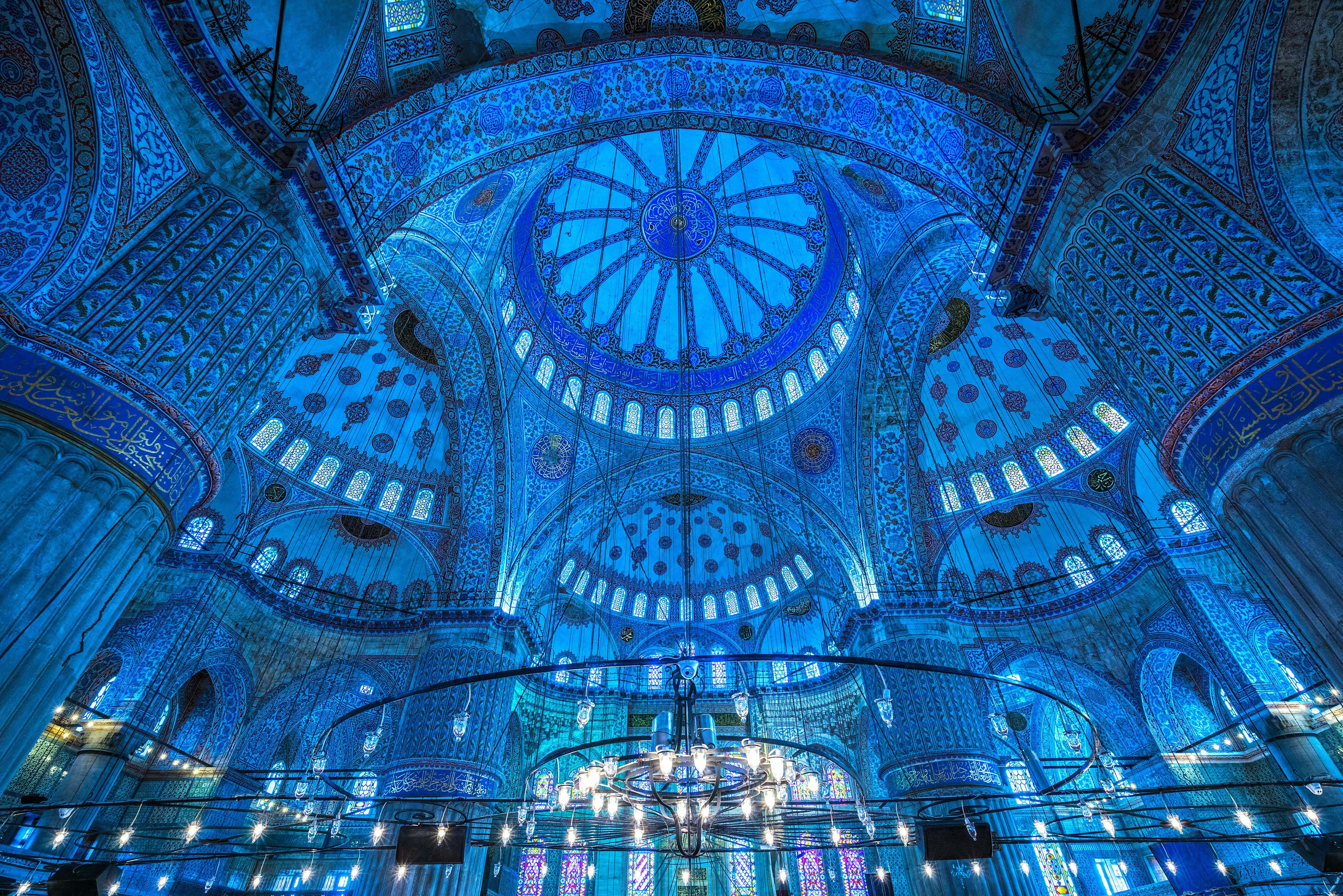 Blue Iznik Tiles on the Blue Mosque Ceiling