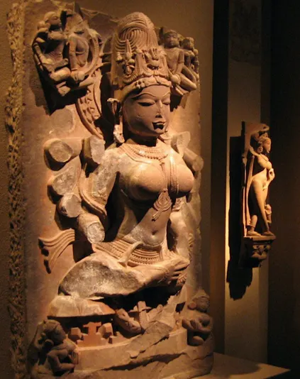 Ancient sculptures displayed at the Asian Civilisations Museum, Singapore.