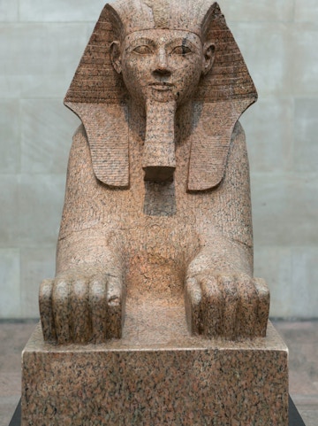 Granite sphinx statue at Museo Egizio, Turin.