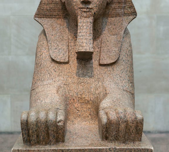 Granite sphinx statue at Museo Egizio, Turin.