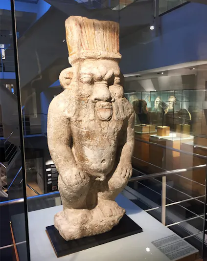 Ancient Egyptian statue on display at Museu Egipci de Barcelona.