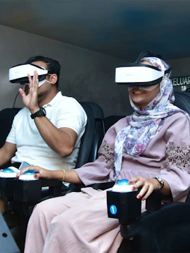 Visitors enjoying a VR experience at Universal Langkawi.