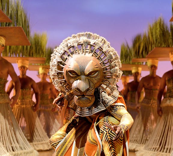 Lion-themed performer on stage in a Critics' Choice show.
