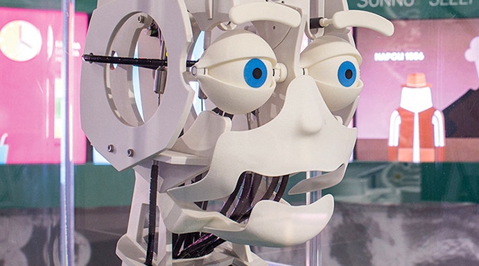 Interactive robot exhibit at Città della Scienza, Naples.