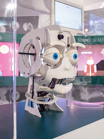 Interactive robot exhibit at Città della Scienza, Naples.