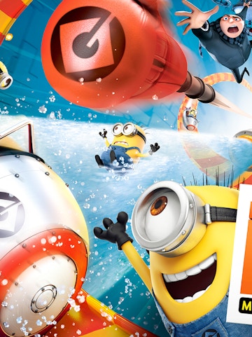 Minions enjoying a water ride at Universal Studios with Express Pass.