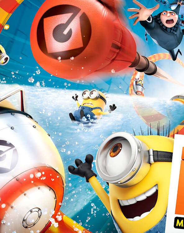 Minions enjoying a water ride at Universal Studios with Express Pass.