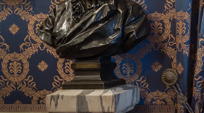 Bust of a historical figure in La Scala Theatre, Milan.