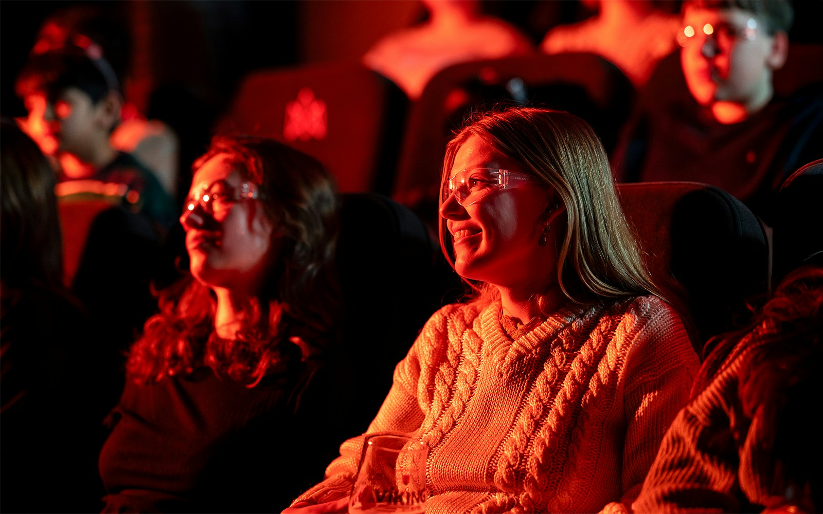 Guests watching the Lava show in Reykjavik theater.