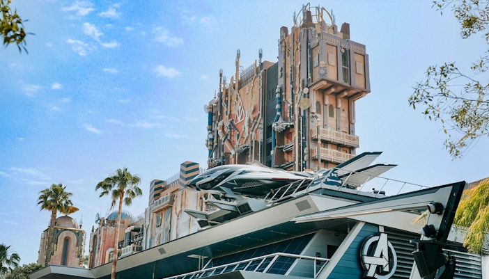 Guardians of the Galaxy ride at Avengers Academy, Disneyland Park, California.