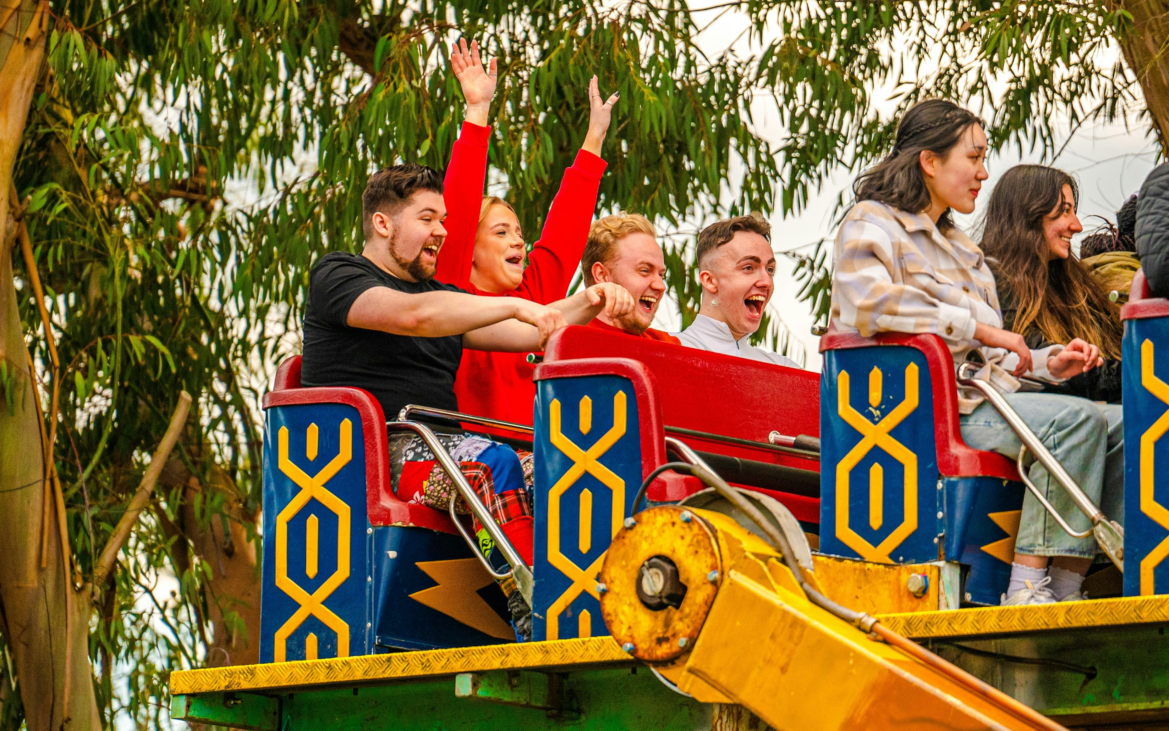 Guests enjoying a ride at Thorpe Park London.
