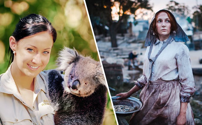 Ballarat Wildlife Park koala encounter and Sovereign Hill historical reenactment.