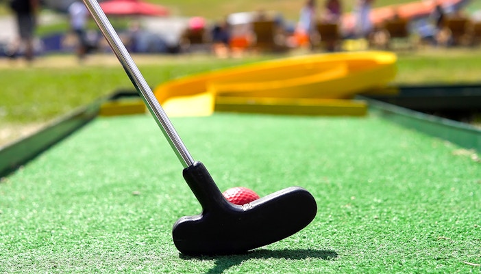 Mini golf course in Melbourne during December.