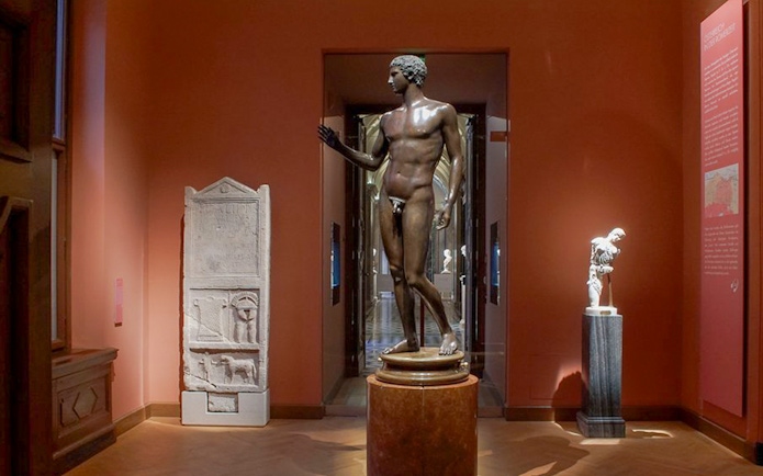 Youth from the Magdalensberg statue inside Kunsthistorisches Museum Vienna.