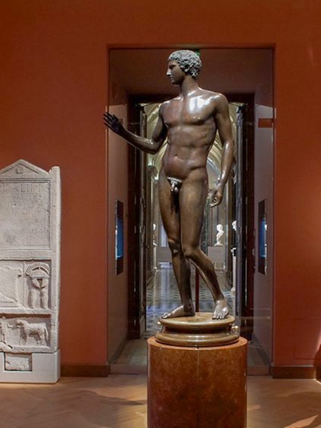 Youth from the Magdalensberg statue inside Kunsthistorisches Museum Vienna.