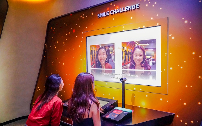 Visitors participating in Smile Challenge at Changi Experience Studio, Singapore.