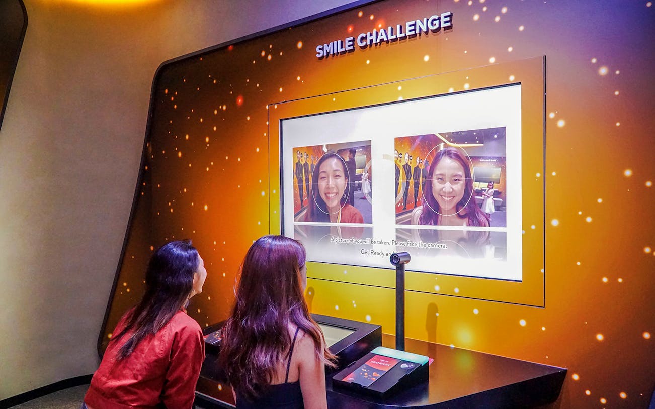 Visitors participating in Smile Challenge at Changi Experience Studio, Singapore.