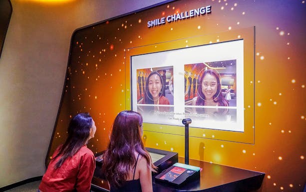 Visitors participating in Smile Challenge at Changi Experience Studio, Singapore.
