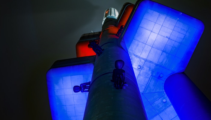 Evening illumination at Zizkov tower