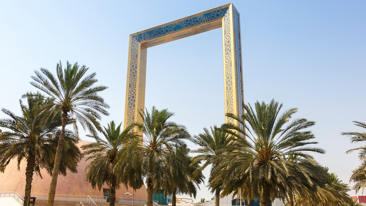 Close up of Dubai Frame