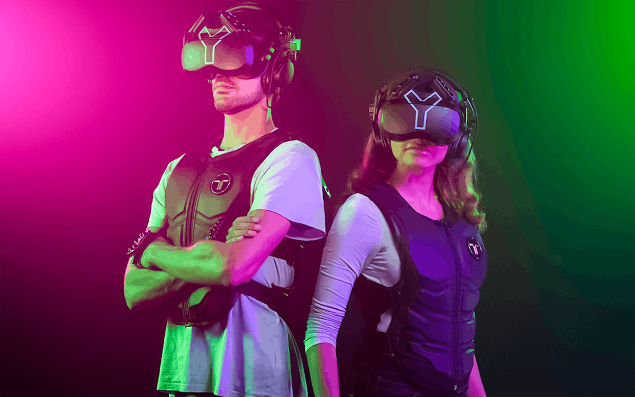 Participants wearing VR gear at YULLBE PRO experience.