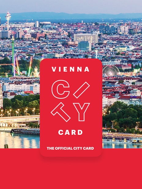 Aerial view of Vienna with skyscrapers, historic buildings, and riverside promenade.