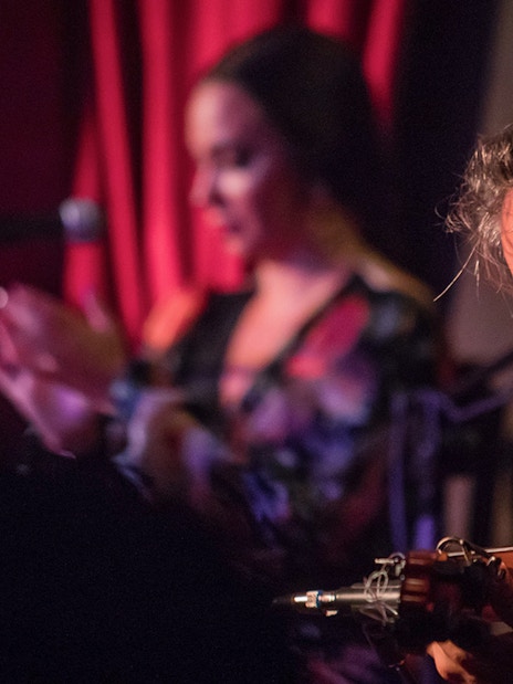 Guitarist performing at Alegría Flamenco & Gastronomia event.