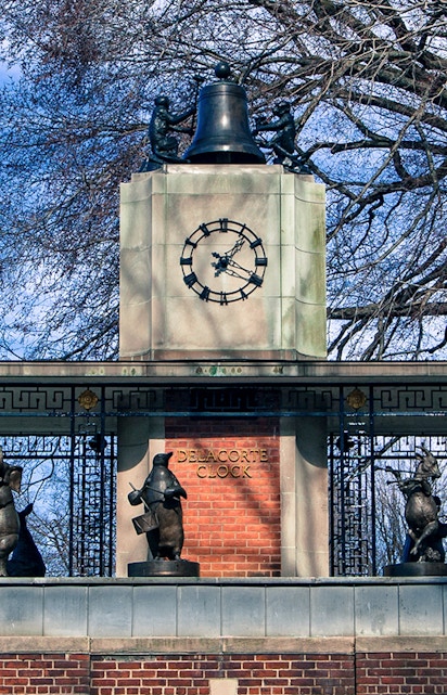 Delacorte Clock with animal sculptures at Central Park Zoo, New York City.