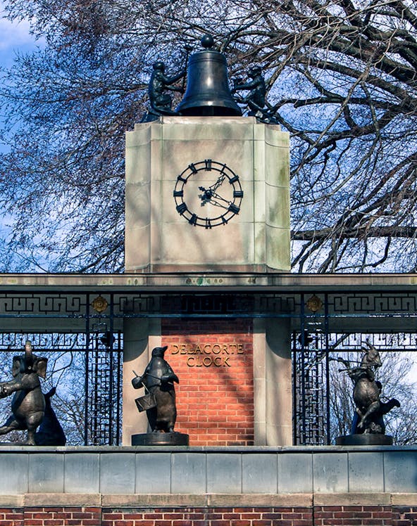 Delacorte Clock with animal sculptures at Central Park Zoo, New York City.
