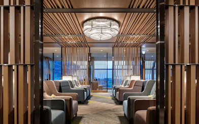 Plaza Premium Lounge seating area, Zone A, Taipei, Taiwan.