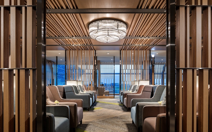 Plaza Premium Lounge seating area, Zone A, Taipei, Taiwan.