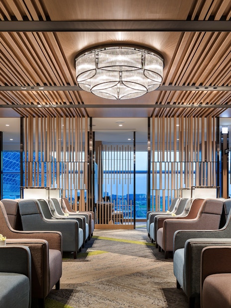 Plaza Premium Lounge seating area, Zone A, Taipei, Taiwan.