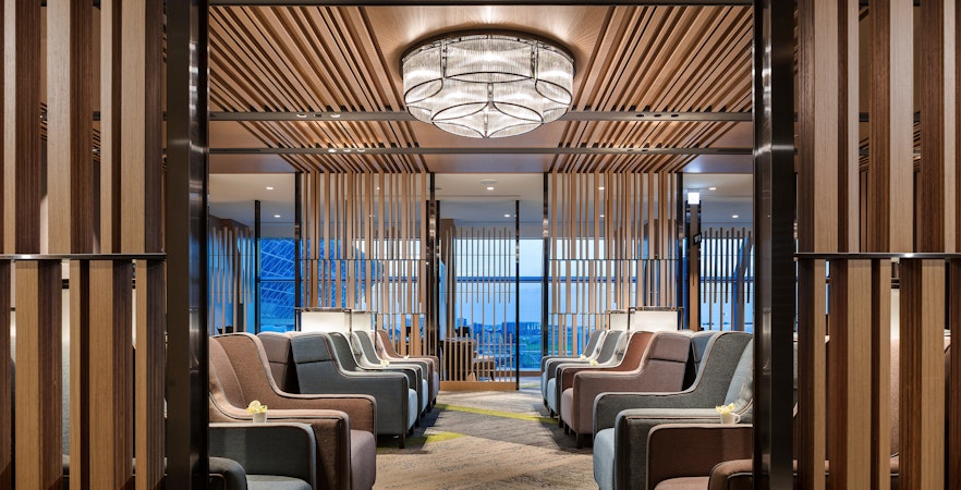 Plaza Premium Lounge seating area, Zone A, Taipei, Taiwan.