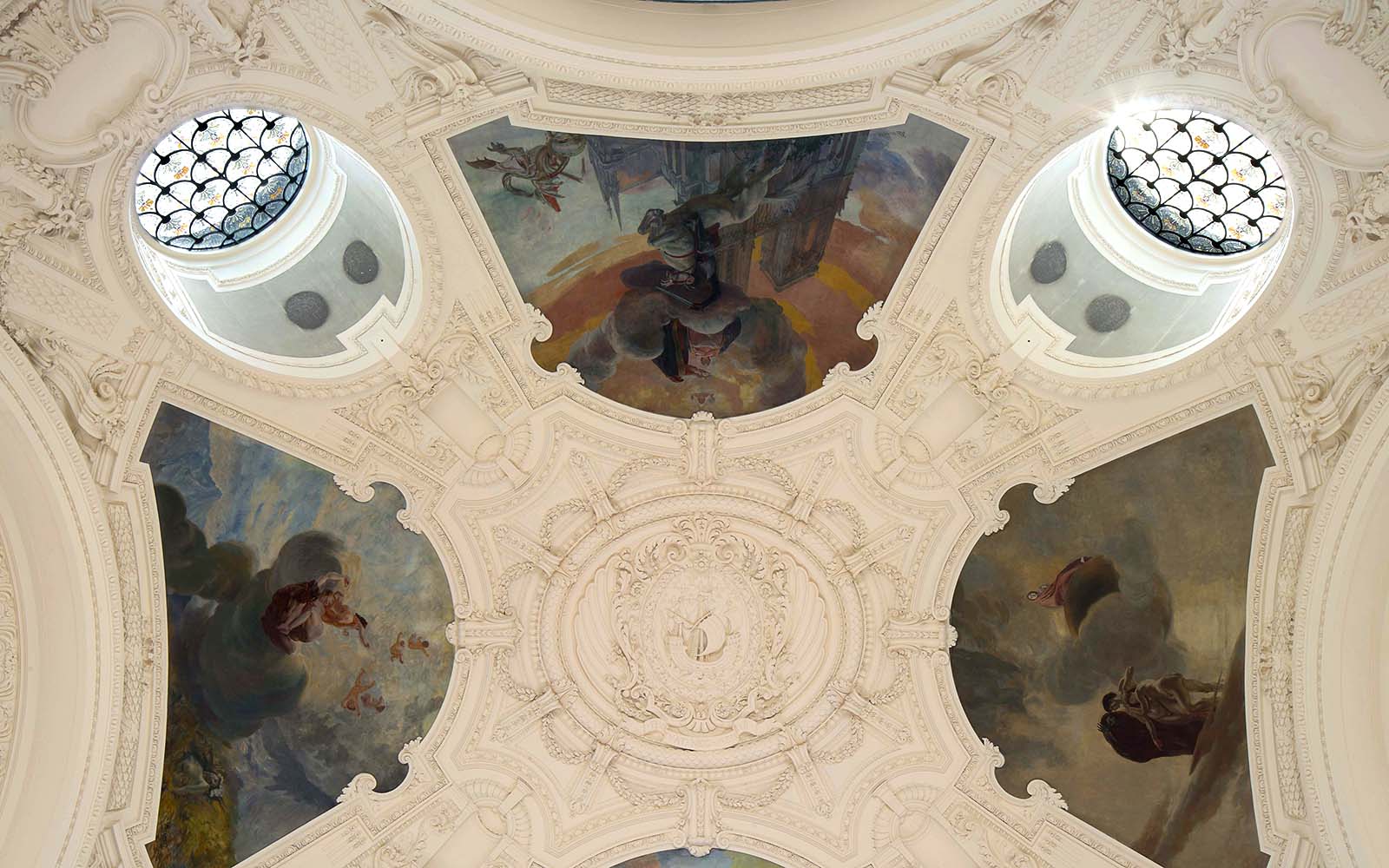 Petit Palais ceiling frescoes and ornate architecture, Paris, Bruno Liljefors Exhibition.
