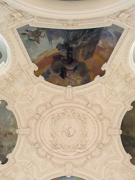 Petit Palais ceiling frescoes and ornate architecture, Paris, Bruno Liljefors Exhibition.