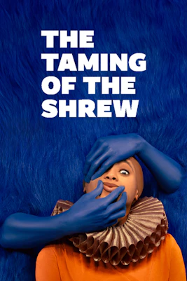 Actors performing The Taming of the Shrew on stage at a London theater.