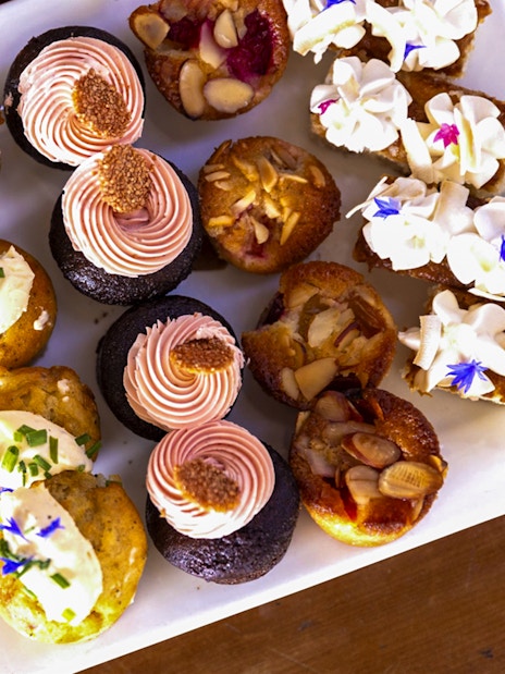 Assorted pastries and sandwiches served on TSS Earnslaw cruise, Queenstown.